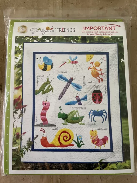 "Backyard Friends"" Kit De Edredón Corte Láser Telas En Mal Estado 38 X 46"