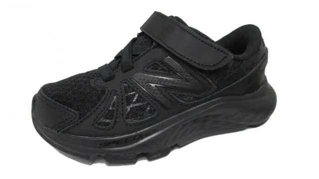 New Balance Boys KV690P Uniform Running Shoe (Little Kid) Black Leather