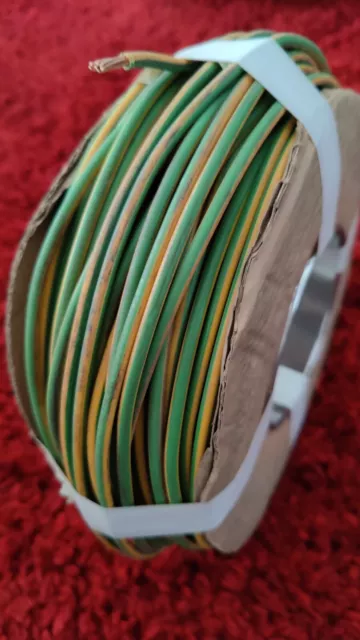 Grün/Gelb Erde Single Core Conduit Kabel Draht 6491X 6 mm - 100M