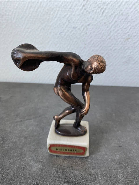 Reproduction En Bronze Du Discobole – Statue Hauteur 14cm – Neuf, Déco Antique