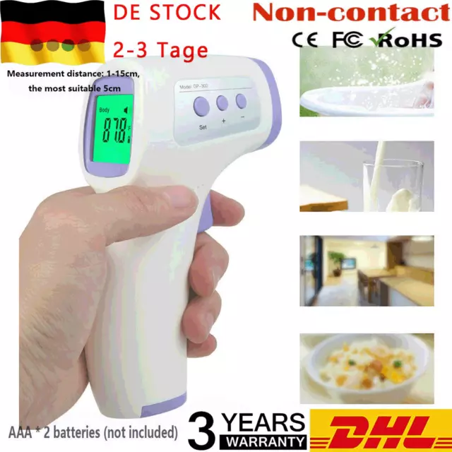 Fieberthermometer Digital Stirnthermometer kontaktlos Fiber messgerät Infrarot