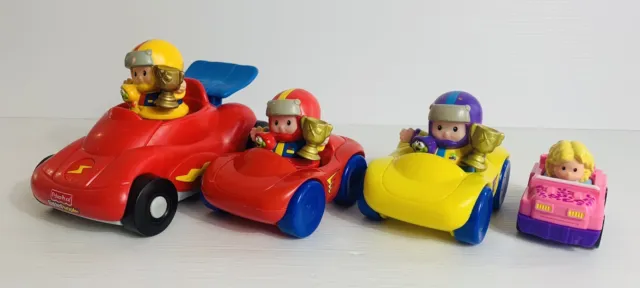 Fisher Price Mattel Little People Racing Cars, Figures, Children’s Toys