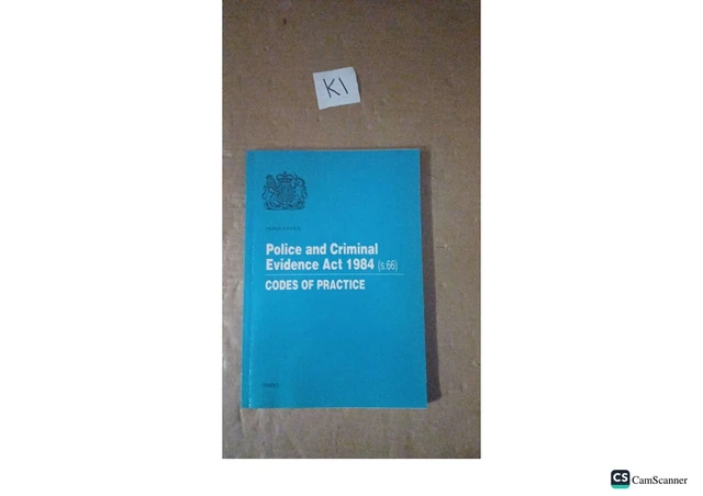 POLICE AND CRIMINAL Evidence Act 1984 Codes Of Practice £18.05 ...