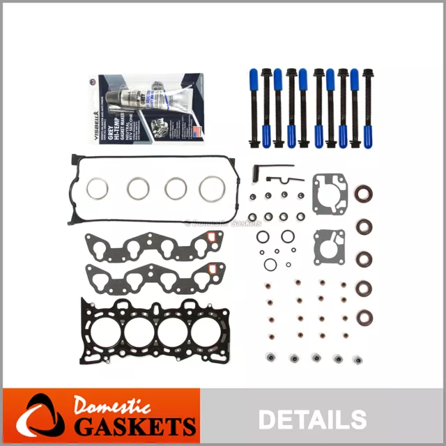 Fits 92-95 Honda Civic EX VX De So 1.5 1.6 MLS Head Gasket Set Bolts D15Z1 D16Z6