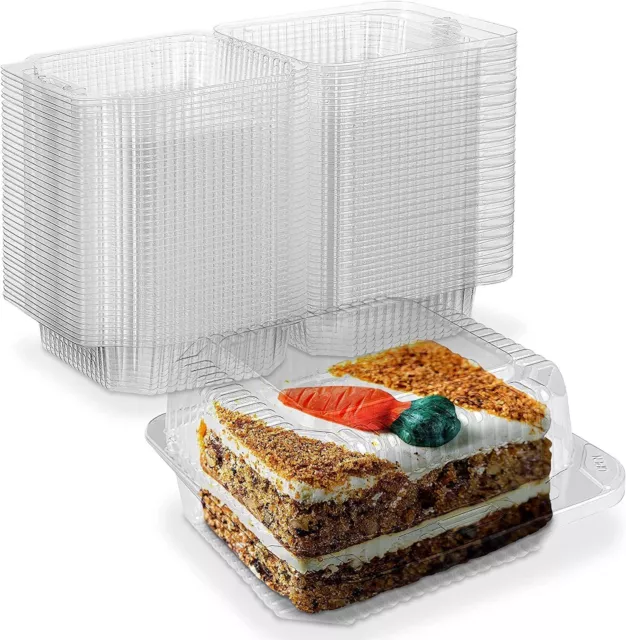 MT Products Clear Plastic Square To Go Containers / Food Containers - Pack of 40