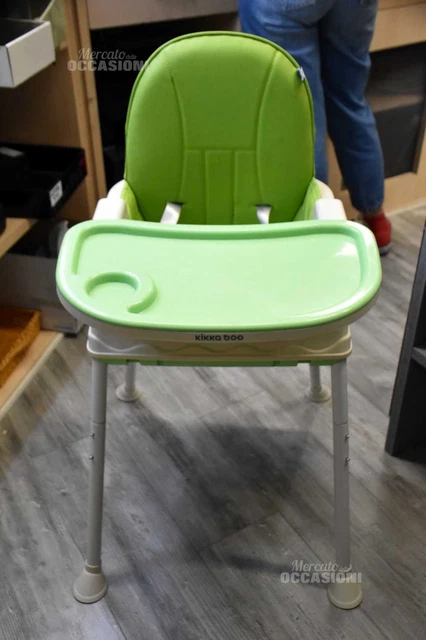Silla Alta Pappa Kikkaboo Blanco Verde Hasta 36 Meses