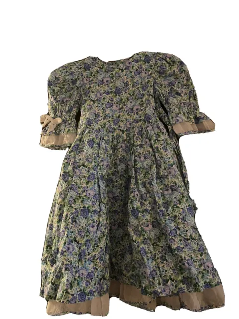Vintage storybook heirlooms girls Easter Spring Floral cottage Core dress size 5