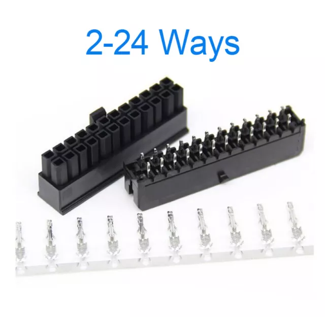 Molex3.0mm Connector Plug Socket Set Double Row 2/4/6/8/10/12/14/16/18/20/24 Way