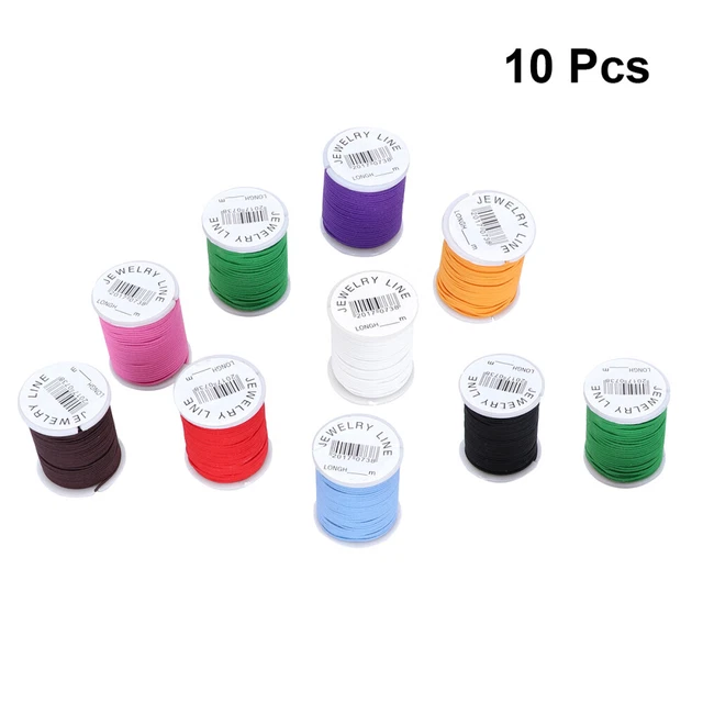10er 5 Meter Elastisch Nylonfaden 1mm Nylonschnur Perlenfaden DIY Schmuck Set