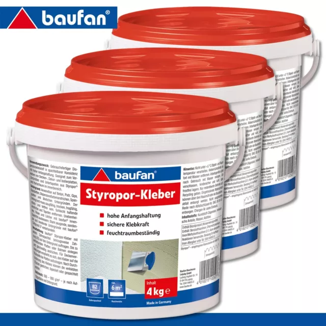Baufan 3 x 4 KG Colle pour Polystyrène