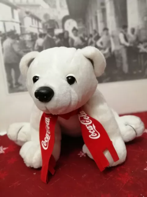 Peluche ours blanc doudou Coca Cola Ballon Foot 25 cm