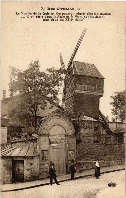 CPA AK PARIS 18e 3 rue Girardon. Le Moulin de la Galette (539377)