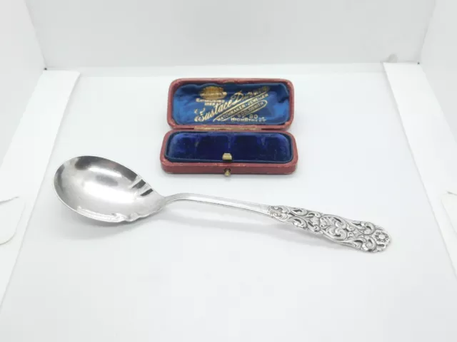 Continental .830 Silver Art Nouveau Floral Spoon Antique c1920 Art Deco