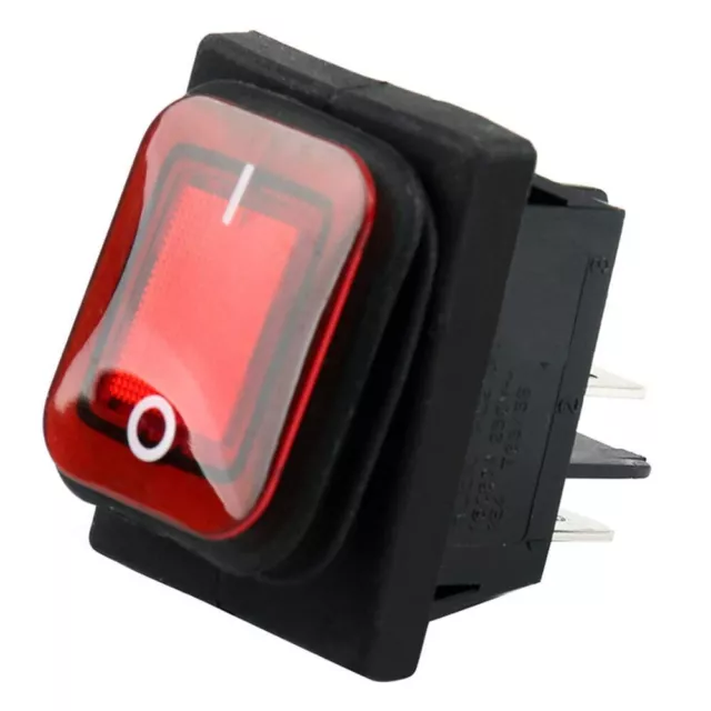 Waterproof Red/Green Rectangle Illuminated Toggle Switch 20A DPST IP67