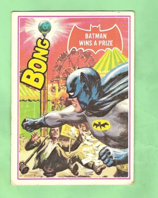 Scanlens 1966 Batman Red Bat Card #21A  Batman Wins A Prize