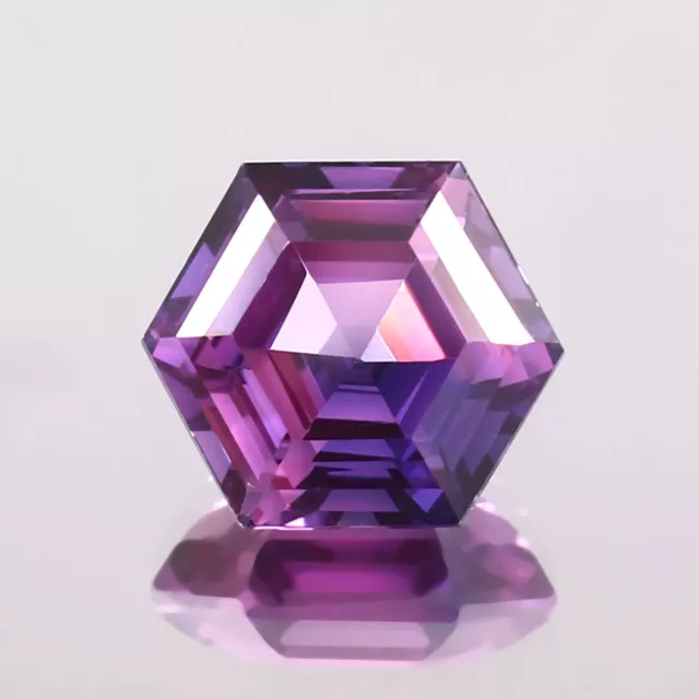 AAA Natural Bi-Color Ceylon Purple Sapphire Loose Hexagon Gemstone Cut 10x10 MM