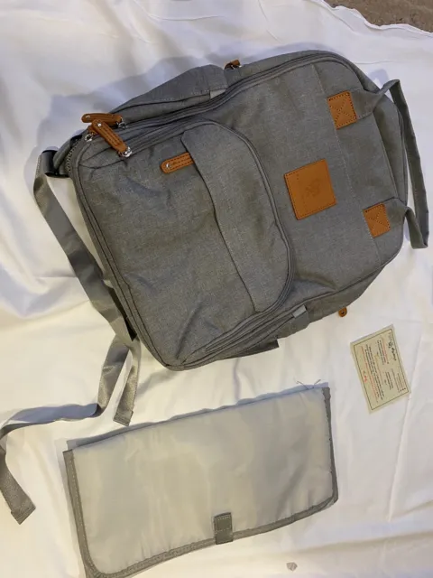 Travel diaperbag backpack w/stroller straps 2 insulated pockets inside