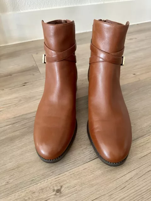 Tory Burch Sydney Ankle Booties in Cognac Brown, Size 10