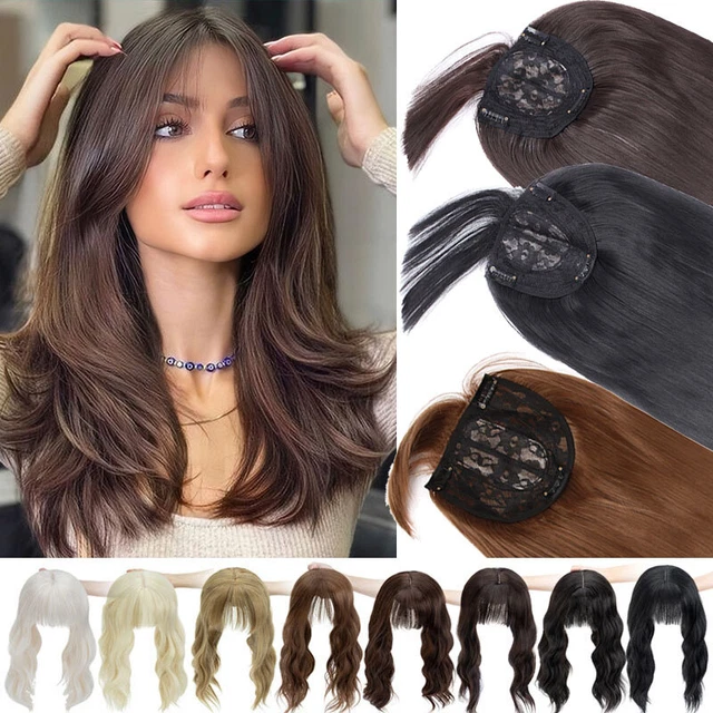Parrucche top per capelli UK One Piece clip in base di seta dritta/ondulata/arricciata parrucca