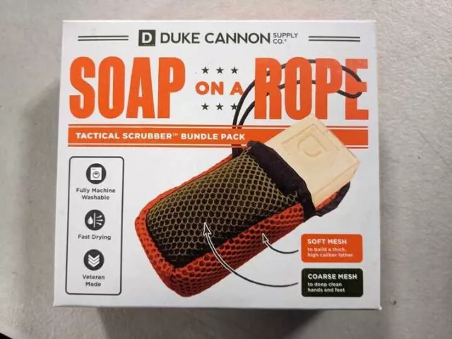 Duke Cannon Soap On a Rope Tactical Scrubber Bundle Pack ~ Oak Barrel Scent NIB