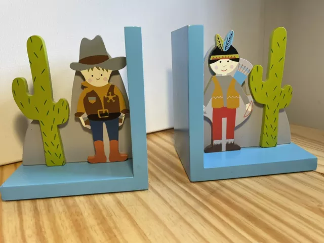 Gisela Graham Bookends cowboy e bambini indiani in perfette condizioni