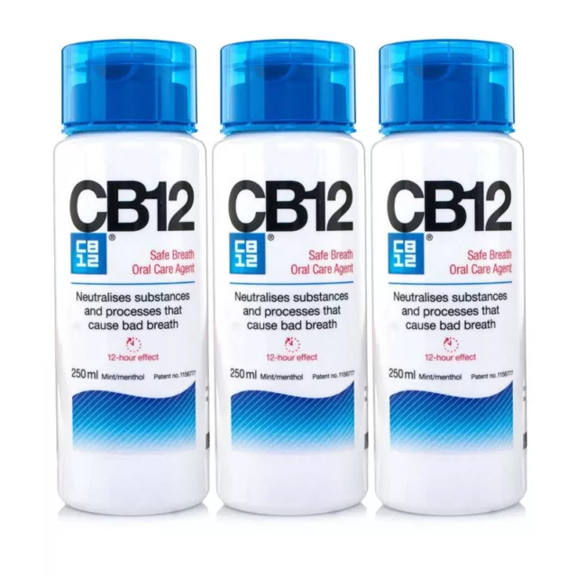 CB12 Mint-Menthol Mouthwash 250ml x 3