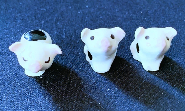Hagen-Renaker Tiny Piglets, A-823 Standing, A-824 Sitting, '83-'21, 1/2"T, EACH