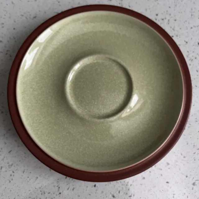 Denby "Juice" Apple Green With Brown Trim Saucer Plate