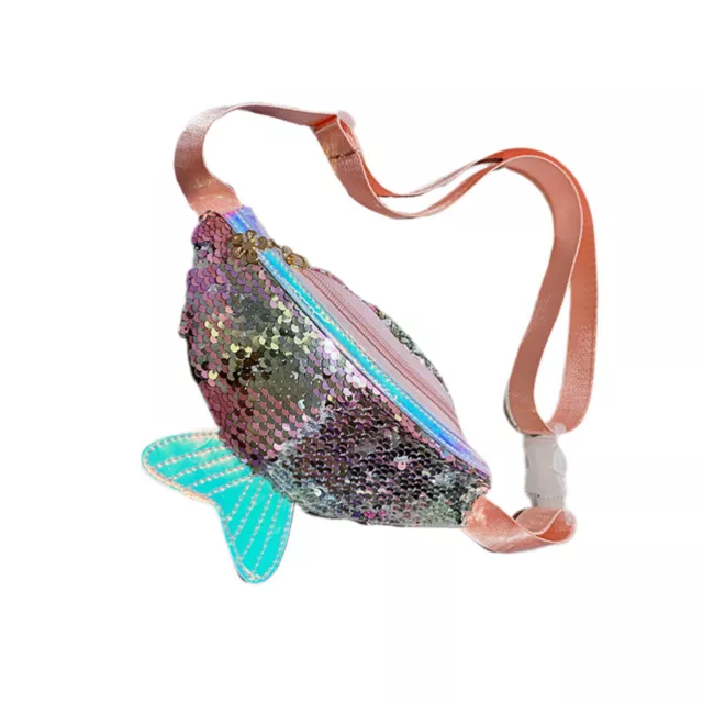 Child Sequins Bum Bag Kids Girls Mermaid Waist Glitter Sling Adjustable Belt