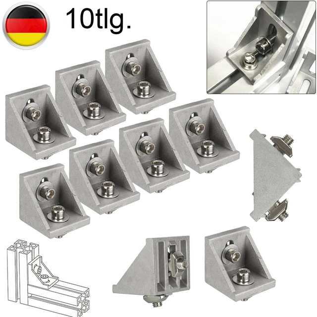 10x Winkel 30x30 Nut 6 – Aluprofil Verbinder Mit  Produktbild-Vorschau 3