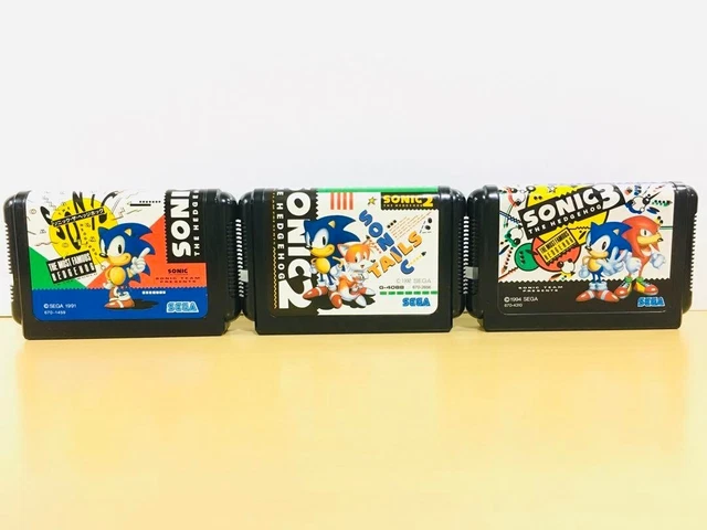 SONIC THE HEDGEHOG 1 2 3 SEGA Mega Drive MD Genesis Japanese Tested ...