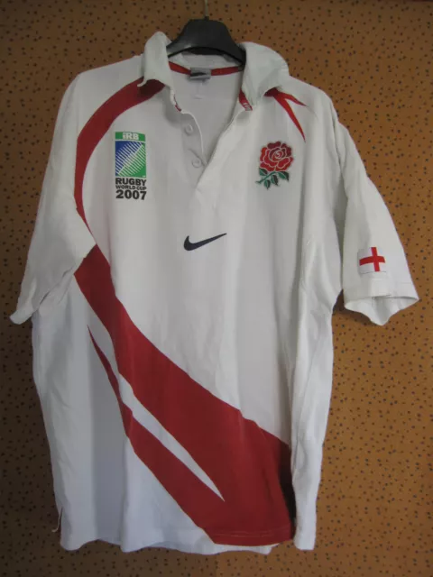 Maillot Rugby Angleterre Nike jersey England World cup 2007 Vintage coton  - XL