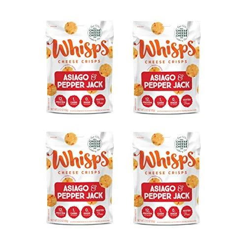 Whisps Cheese Crisps Asiago & Pepper Jack | Healthy Snacks | Keto Snack Glute...