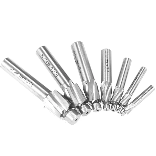 KKmoon 7pcs Counterbore Set -M12  4 Flutes End Z3V6