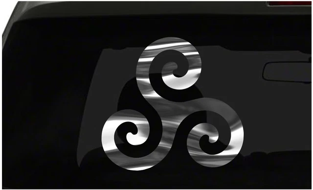 Triskele Triple Spiral Sticker Celtic all chrome & regular vinyl colors