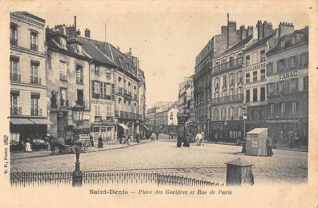 Cpa 93 Saint Denis / Place Des Gueldres Et Rue De Paris