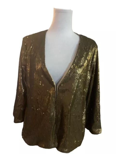 Willow & Clay anthropologie gold sequin jacket Medium NWT