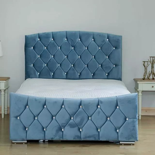 New Half Moon Upholstered Sleigh bed frame all sizes colours available