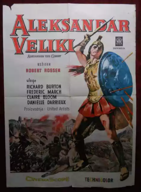 Alexander the Great 1956 Original Movie Poster Robert Rossen Richard Burton