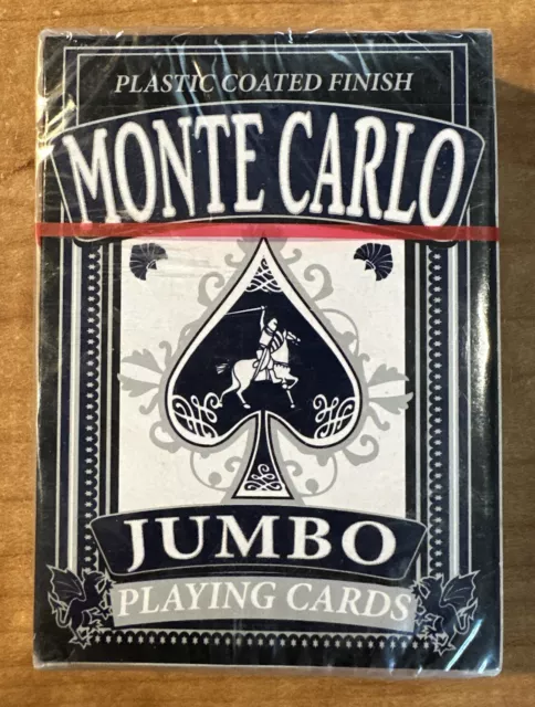 Bicycle Dark Blue Monte Carlo Jumbo Playing Cards Sealed Deck New In Box