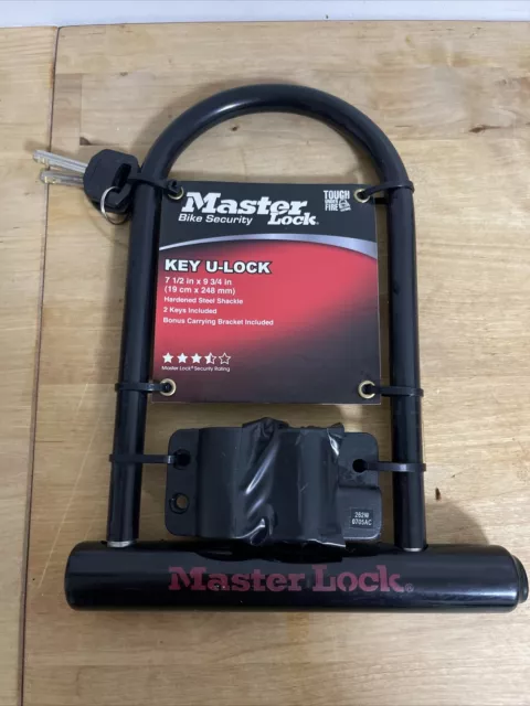 MASTER LOCK Hardened, Steel Shackle Steel Bicycle U-Lock- two keys included