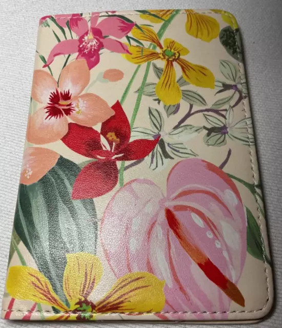 Ban.do Passport Case  Travel Wallet  Floral Cream Yellow Pink Green Nwt