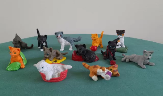 Kitty In My Pocket Bundle M.E.G  1990’s Vintage Toy x 12 Cat Figures (B)