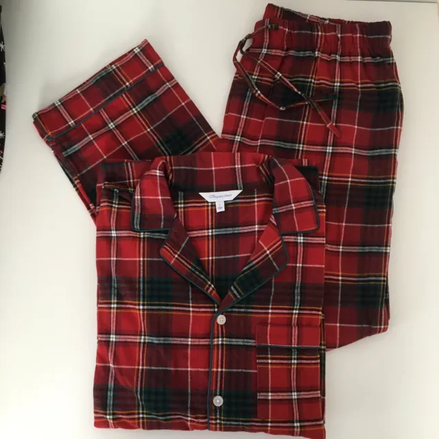 NEW! The Company Store Mens Red Plaid Flannel Pajama Set Size LARGE Style 60010C