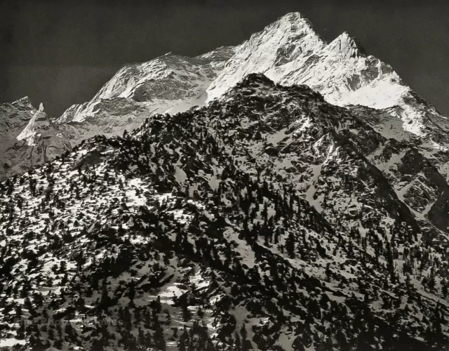 1948/72 Vintage ANSEL ADAMS Lone Pine Peak Sierra Snow Landscape Photo Art 11X14