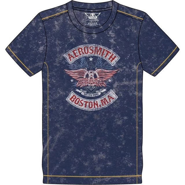 Men's Aerosmith Boston Pride (Snow Wash) Vintage T-shirt X-Large Navy