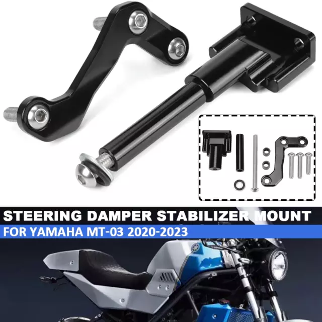 CNC Steering Damper Stabilizer Mount Bracket Kits For YAMAHA MT-03 2020-2023