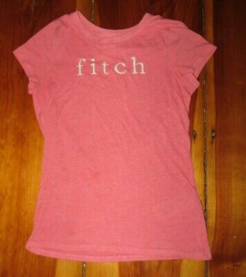 ABERCROMBIE & FITCH KIDS Girls Size L T-Shirt Pink & Green Cap Sleeve Cotton