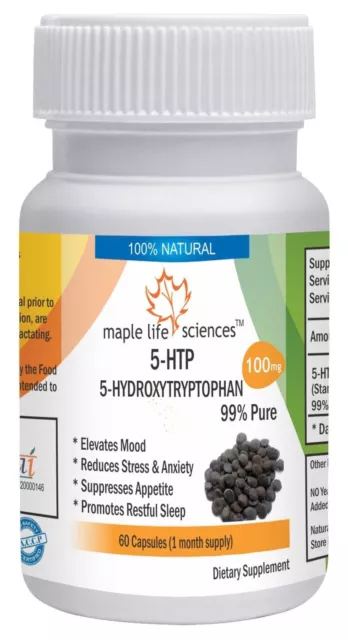 5 HTP 99% Pure 100 mg capsules Pure high quality Griffonia Seed Extract 5HTP