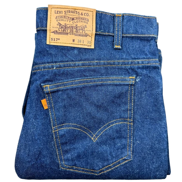リーバイス 517 made in usa 80s Vintage 80s Levis 517 Orange Tab Made in USA Bootcut Blue